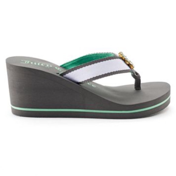 Juicy Couture Gray/Green w/Rhinestones Sandals - Picture 2 of 4
