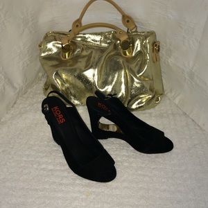 Michael Kors (10M) Black Suede Wedge