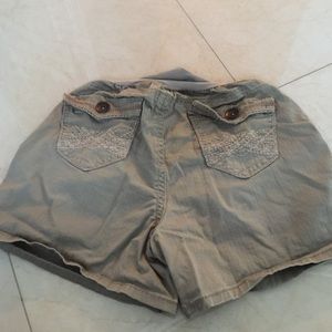 Khaki maternity shorts