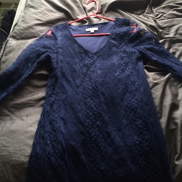 Socialite size SM navy dress with flare sleeves