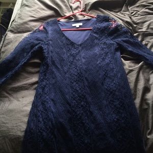 Socialite size SM navy dress with flare sleeves