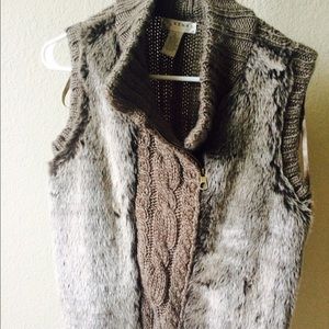 Fux fur sweater vest