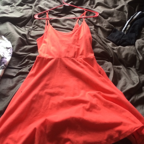 Coral pink cotton skater dress!
