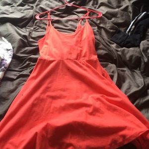 Coral pink cotton skater dress!