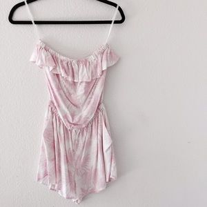 H&M Palm Tree Pink Strapless Romper 💗🌴