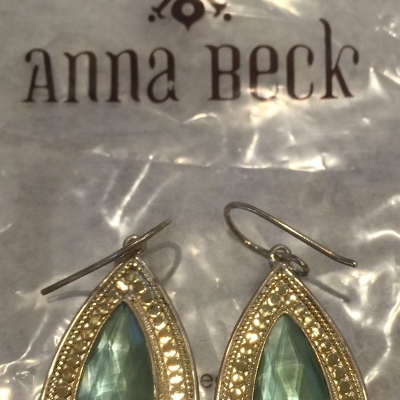18k gold & sterling silver &turquoise gem earrings