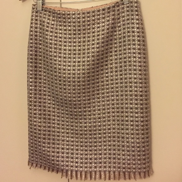 A Trina Turk silvery gold tweed skirt