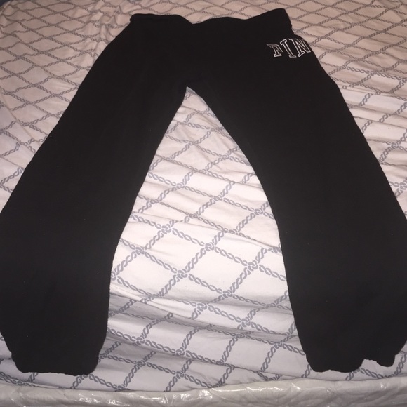 PINK Victoria's Secret Pants - Victoria secret pink slim leg sweat pants BLACK
