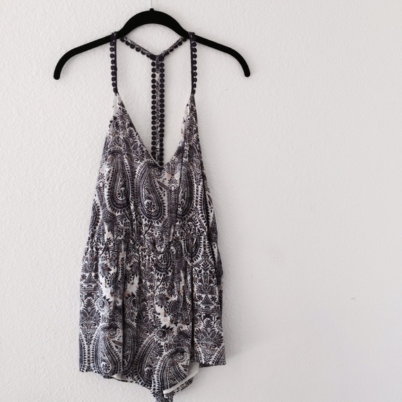 Urban Outfitters T-Back Purple Print Romper 💜