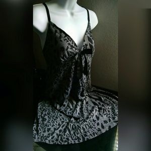 Black and Grey Leopard Night Gown