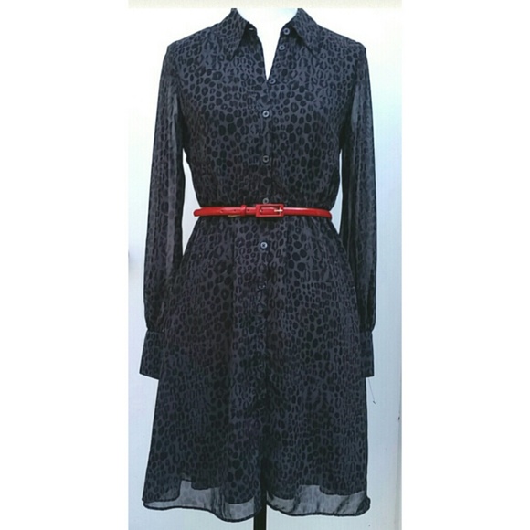 🌻HP🌻Leopard Print Shirt Dress - Picture 2 of 4