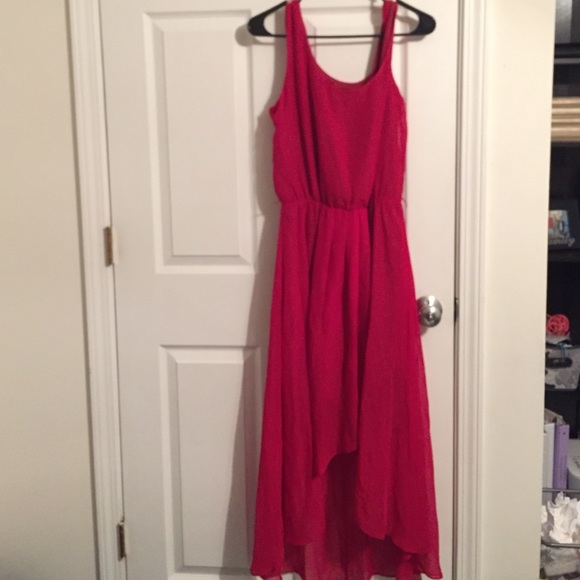 Red hi-low dress