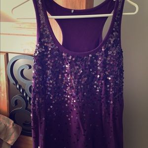 Purple sequin top