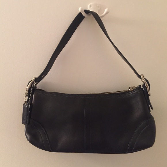Black Leather Coach Handbag