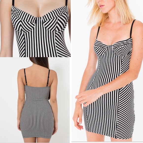 Striped Cotton Spandex Underwire Bustier Dress