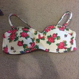 Vintage floral bikini top