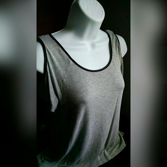 Simple Grey Cold Shoulder Top