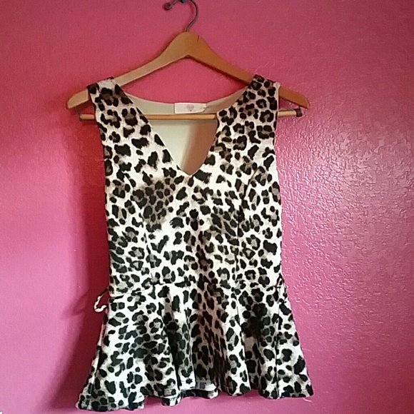 Peplum Cheetah Print Top