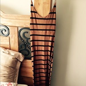 Black and brown maxi dress