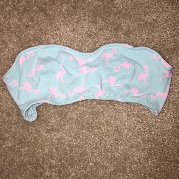 Flamingo print turquoise and pink bandeau - Picture 1 of 3