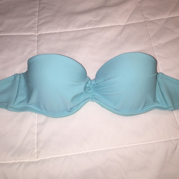 Turquoise strapless bikini top from target.