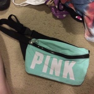 PINK teal fanny pack