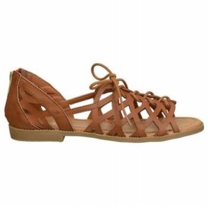 Brown lace up sandals