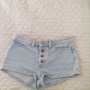 AMERICAN APPAREL denim button up shorts