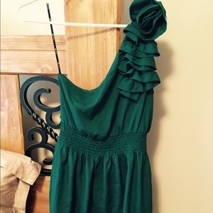 Green one shoulder dress