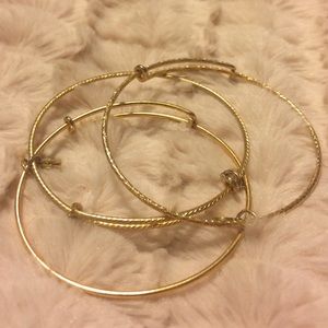 Alex & Ani gold stackable bracelets