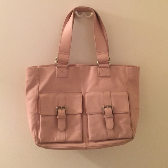 Blush Pink Leather Tote