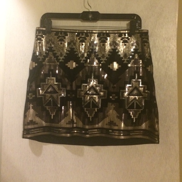 Express sequin mini skirt