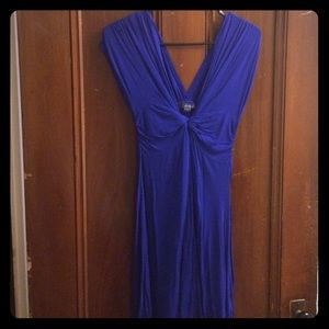 Royal blue twist front dress
