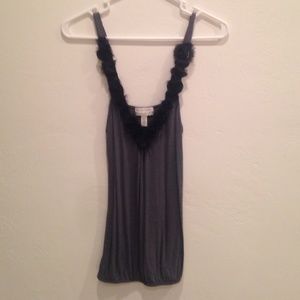 Kimchi Blue grey and dark blue rose top