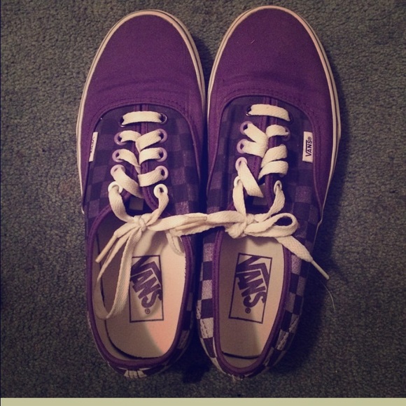 Purple checked vans