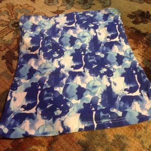Blue floral tube top