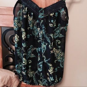 Dark blue floral top