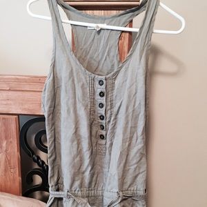 Cute grey romper with the around waist