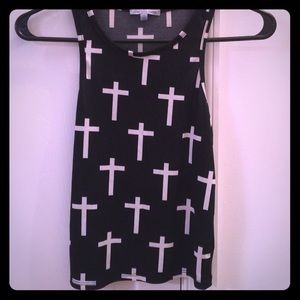 Tan and black crop top