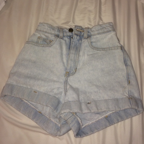 High-Waist Jean Cuff Short (American Apparel)