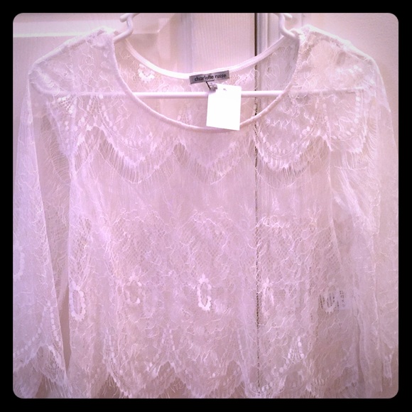 Lace see thru crop top