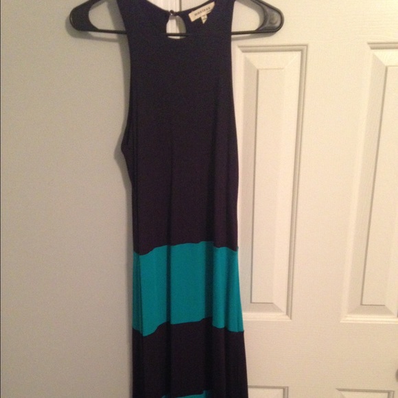 Navy and turquoise maxi dress