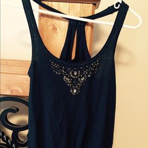 Dark blue top with jewels