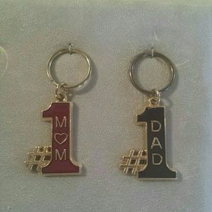 #1 Mom #1 Dad Keychain Sold Separately or Together