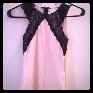 Light pink and black lace top