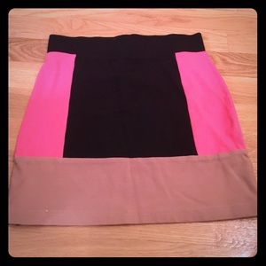 Color block mini skirt