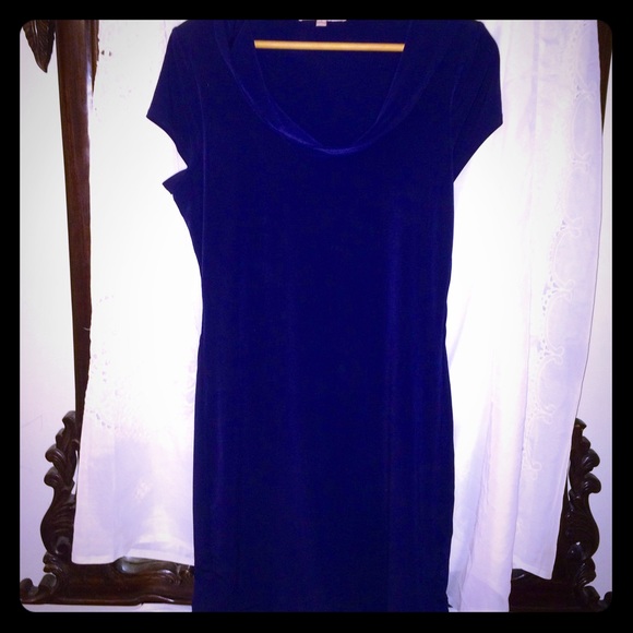 Navy/Midnight Blue Stretch Short Dress w/Hood