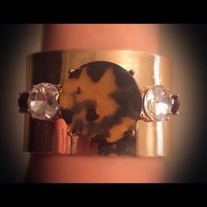 Gold Cuff Bracelet with Print