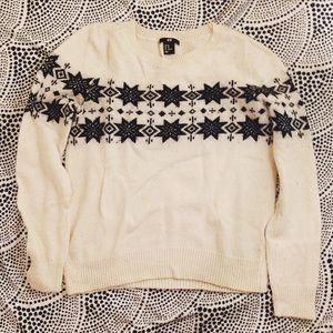 Snowflake printed H&M wool blend sweater