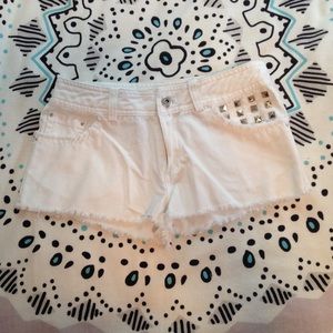 White Studded Forever 21 Shorts